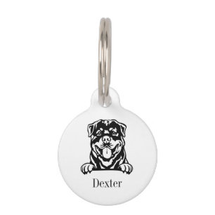 rottweiler dog personalized name tag
