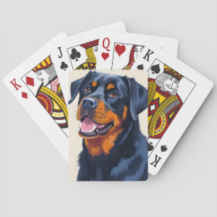 Rottweiler Dog Pet Painting Poker Cards