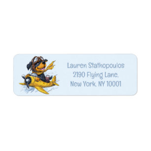 Rottweiler Dog Pilot Airplane Label