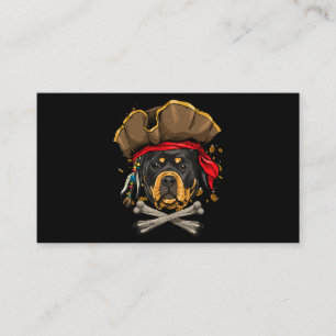 Rottweiler Dog Pirate Jolly Roger Flag Crossbones Business Card