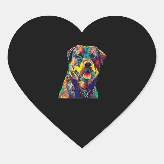 rottweiler dog premium heart sticker (Front)