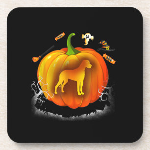 rottweiler dog pumpkin costume halloween beverage coaster