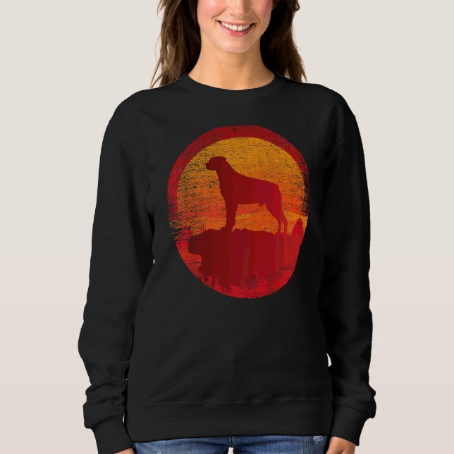 Rottweiler Dog Retro Sunset Sweatshirt (Front)