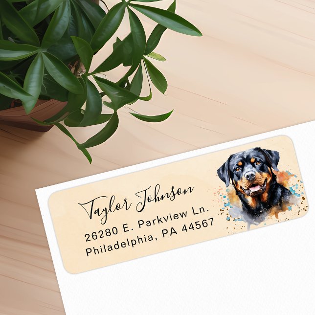 Rottweiler Dog Return Address Label (Creator Uploaded)