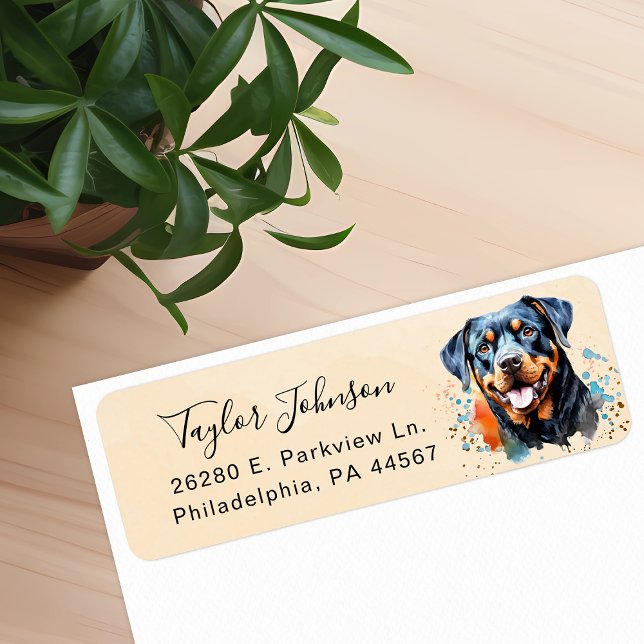 Rottweiler Dog Return Address Label (Creator Uploaded)