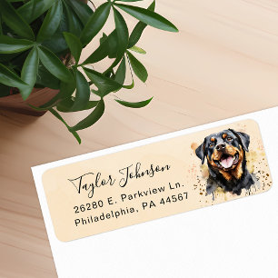 Rottweiler Dog Return Address Label