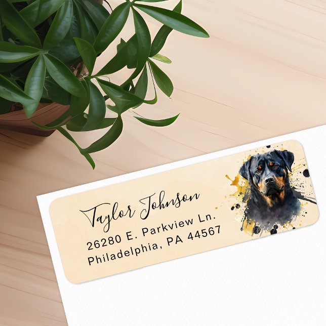Rottweiler Dog Return Address Label (Creator Uploaded)