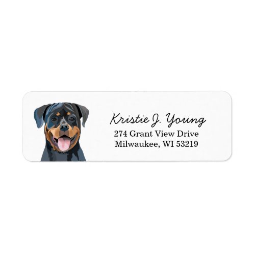 Rottweiler Dog Return Address Label