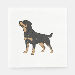 Rottweiler Dog, Rottweiler Dog Standing Napkins