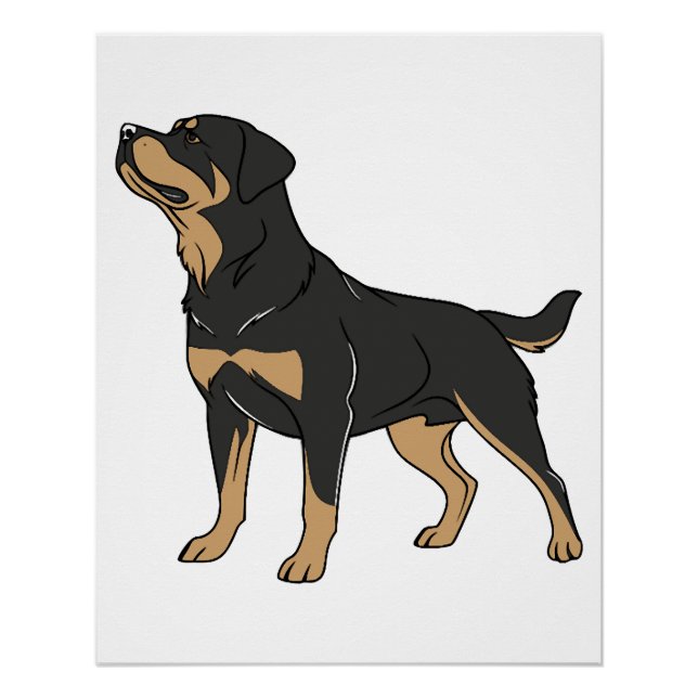 Rottweiler Dog, Rottweiler Dog Standing Poster (Front)