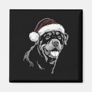 Rottweiler Dog Santa Hat Christmas Xmas Pajama  Magnet