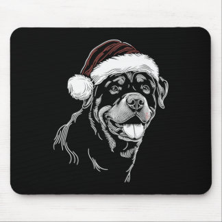 Rottweiler Dog Santa Hat Christmas Xmas Pajama  Mouse Pad