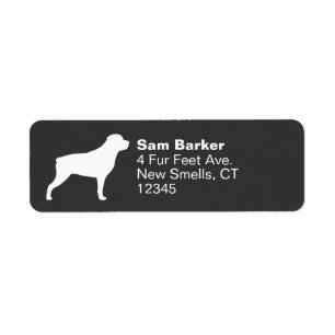 Rottweiler Dog Silhouette Return Address Label