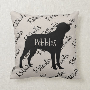 Rottweiler Dog Silhouette Throw Pillow
