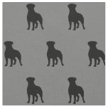 Rottweiler Dog Silhouettes Grey and Black Fabric