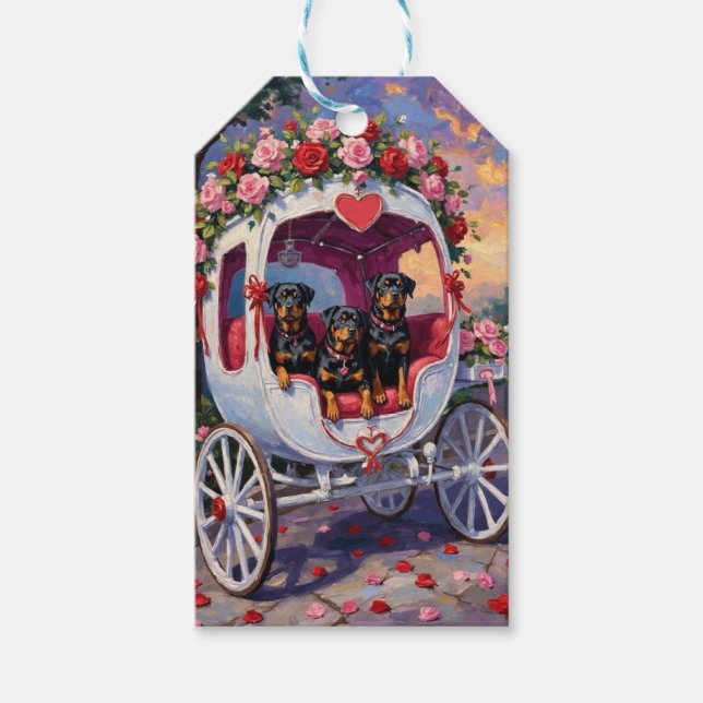 Rottweiler Dog Valentine's Day Gift Tags (Front)