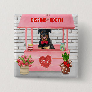 Rottweiler Dog Valentine's Day Kissing Booth Button