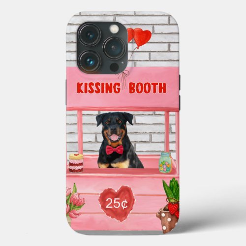 Rottweiler Dog Valentines Day Kissing Booth iPhone 13 Pro Case