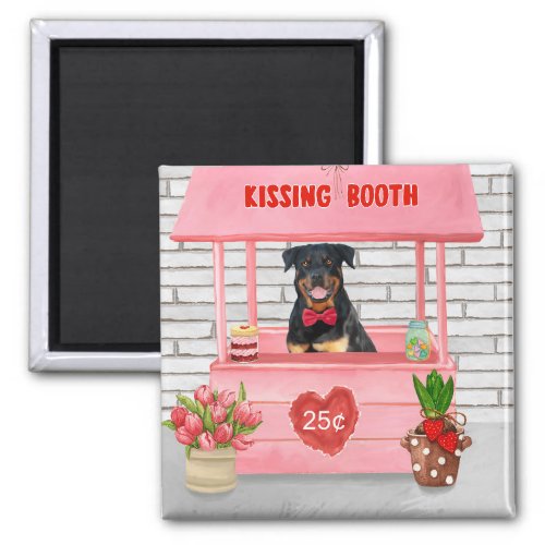 Rottweiler Dog Valentines Day Kissing Booth Magnet