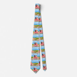 Rottweiler Dog Valentine's Day Truck Hearts Neck Tie