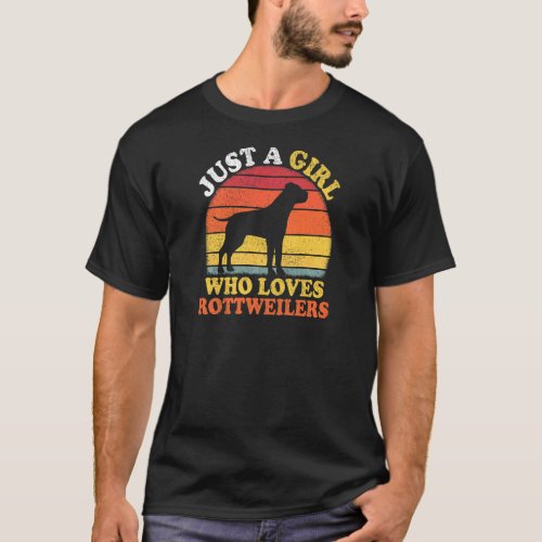 Rottweiler Dog Vintage Just A Girl Who Loves Rottw T_Shirt