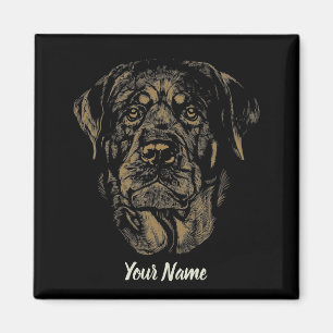 Rottweiler Dog Vintage Portrait Rottie Design Magnet