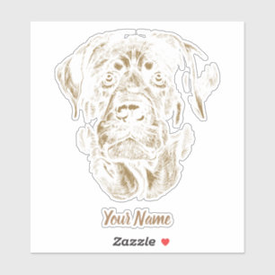 Rottweiler Dog Vintage Portrait Rottie Design Sticker