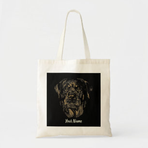Rottweiler Dog Vintage Portrait Rottie Design Tote Bag
