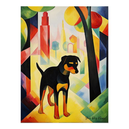 Rottweiler dog walking in the park 02 _ Madeleine  Poster