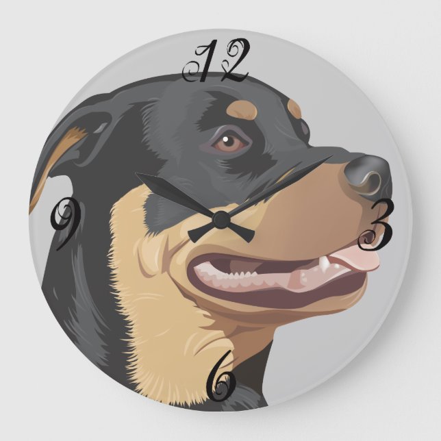 Rottweiler Dog  Wall Clock (Front)