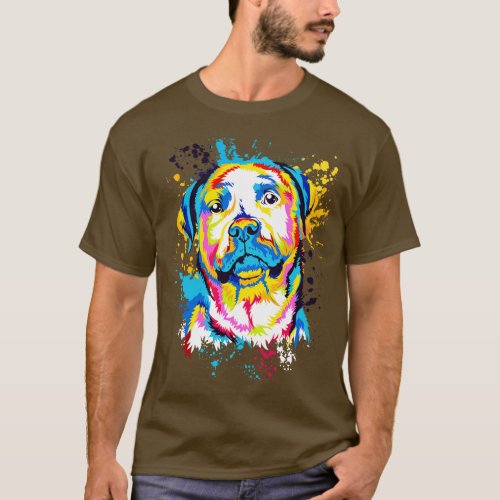 Rottweiler Dog Water Color Art Design T_Shirt