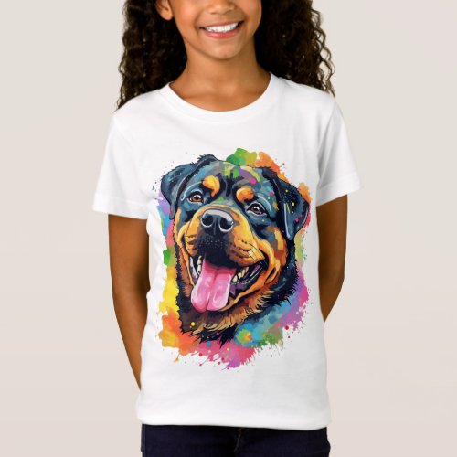 Rottweiler Dog Watercolor Art T_Shirt