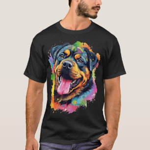 Rottweiler Dog Watercolor Art T-Shirt