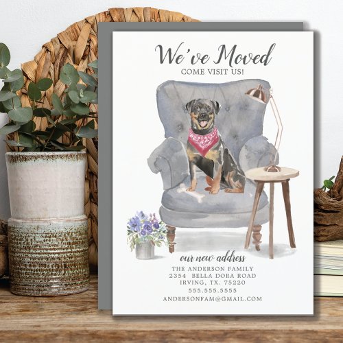 Rottweiler Dog Weve Moved Moving Announcement