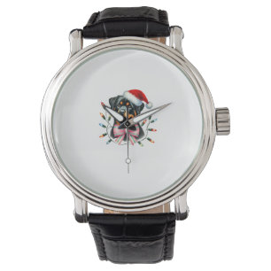 Rottweiler Dog With Coquette Bow Christmas Matchin Watch