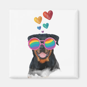 Rottweiler Dog with Hearts Valentine's Day Magnet