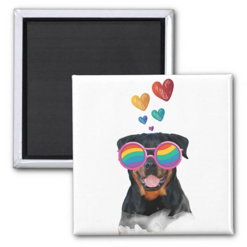Rottweiler Dog with Hearts Valentines Day  Magnet
