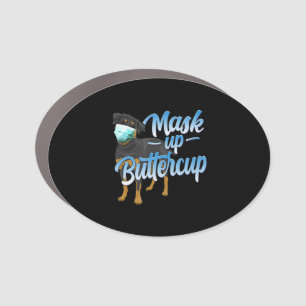 Rottweiler Dog with Mask - Mask up Buttercup Car Magnet