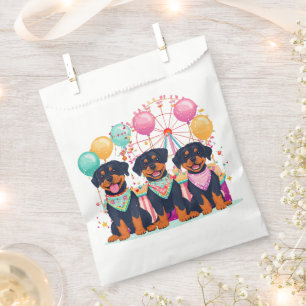Rottweiler Dogs At A Carnival Favor Bag