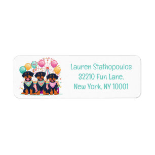 Rottweiler Dogs At A Carnival Label