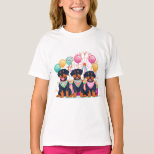 Rottweiler Dogs At A Carnival  T-Shirt