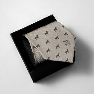 Rottweiler Dogs Pattern Monogrammed Neck Tie