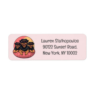 Rottweiler Dogs Summer Pool Floaties Label
