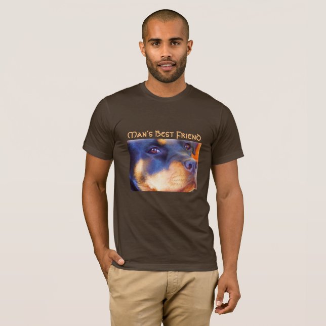 Rottweiler Editable Portrait Beautiful Animal Dog T-Shirt (Front Full)