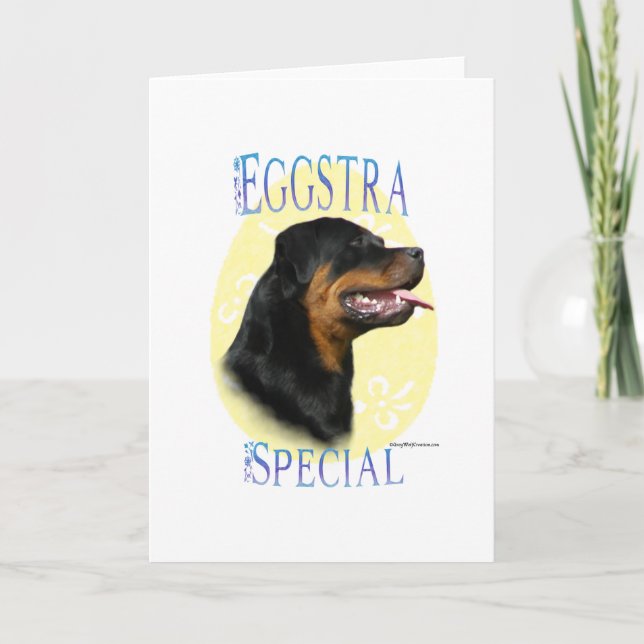Rottweiler Eggstra Special Holiday Card (Front)