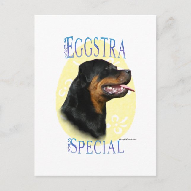 Rottweiler Eggstra Special Postcard (Front)