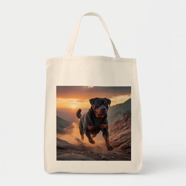 Rottweiler Elegant Grocery Tote Bag (Front)
