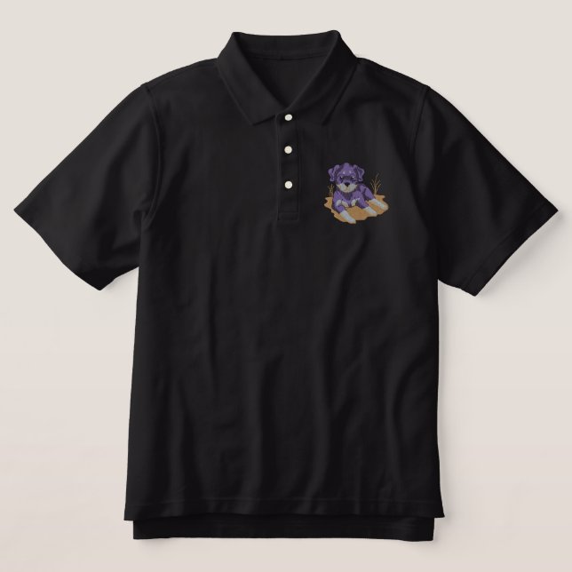Rottweiler Embroidered Polo Shirt (Design Front)