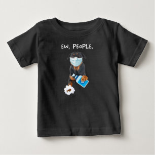 rottweiler Ew People Dog Wearing A Face Mask funny Baby T-Shirt