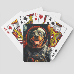 Rottweiler Explores Poker Cards